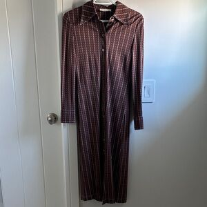 Tory Burch Chocolate Long Sleeve Dress